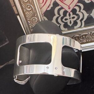 Brighton Christo Pasadena Silver Wide Cuff Bracelet